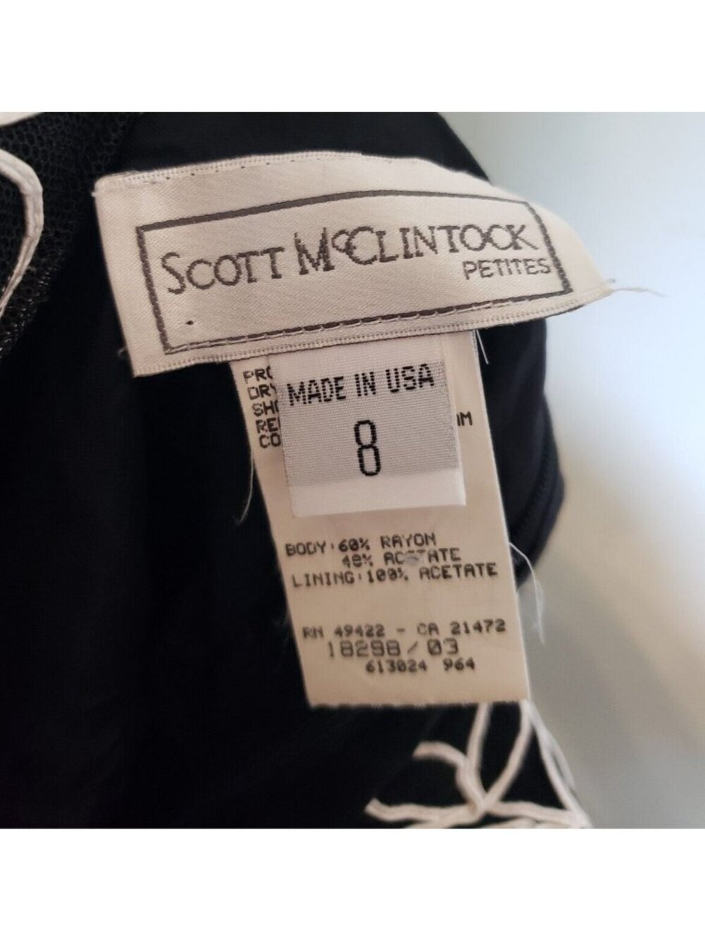 Vtg Scott McClintock Women 8 Mini Dress Floral Piping Scalloped Whimsigoth - Picture 5 of 5